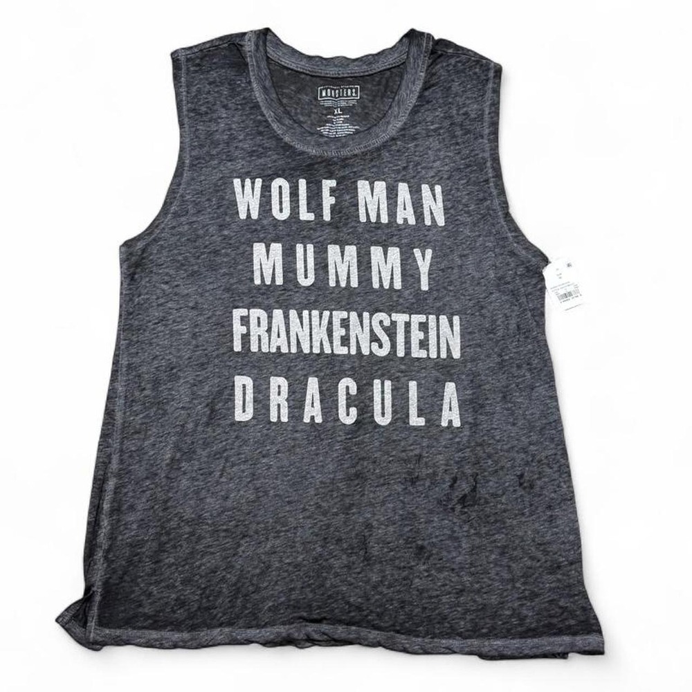 Horror Movie Muscle Tee Burnout Graphic Universal Studios Monster XL Grunge Goth